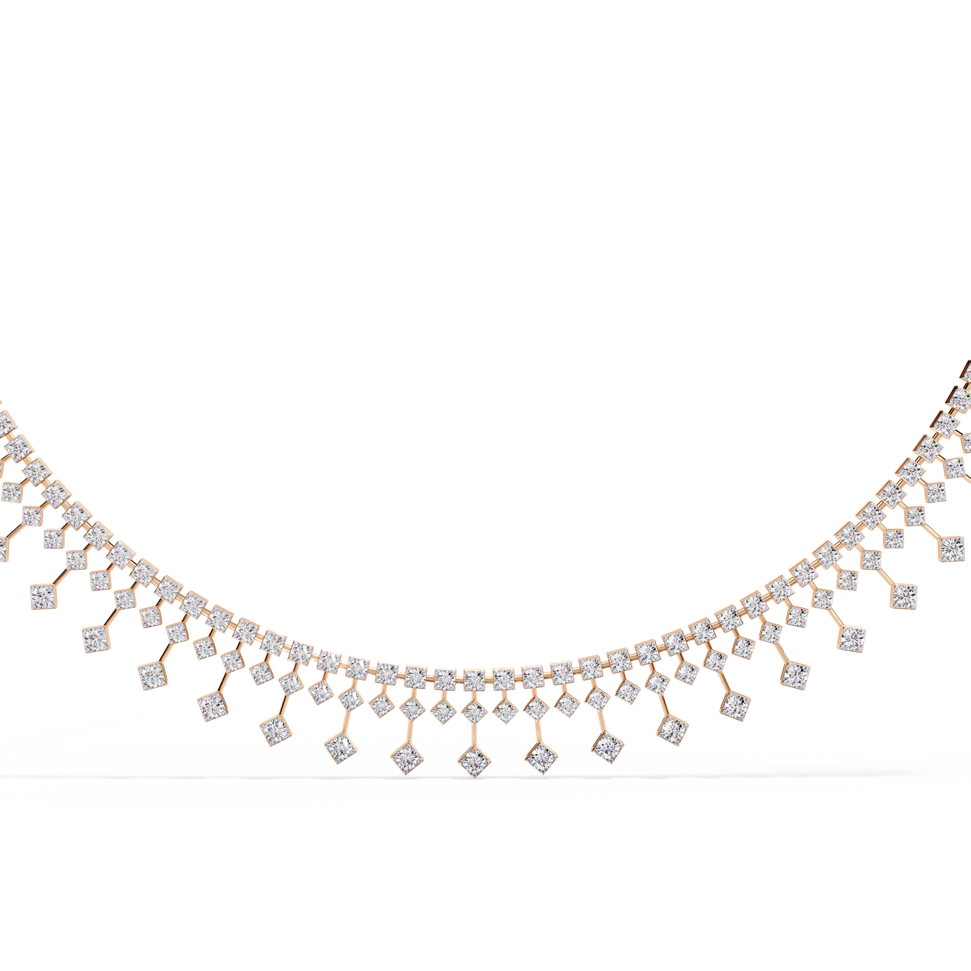 Solitairekart 4.51ct Graduated Natural Diamond Drop Necklace-HI Color, VS-SI Clarity